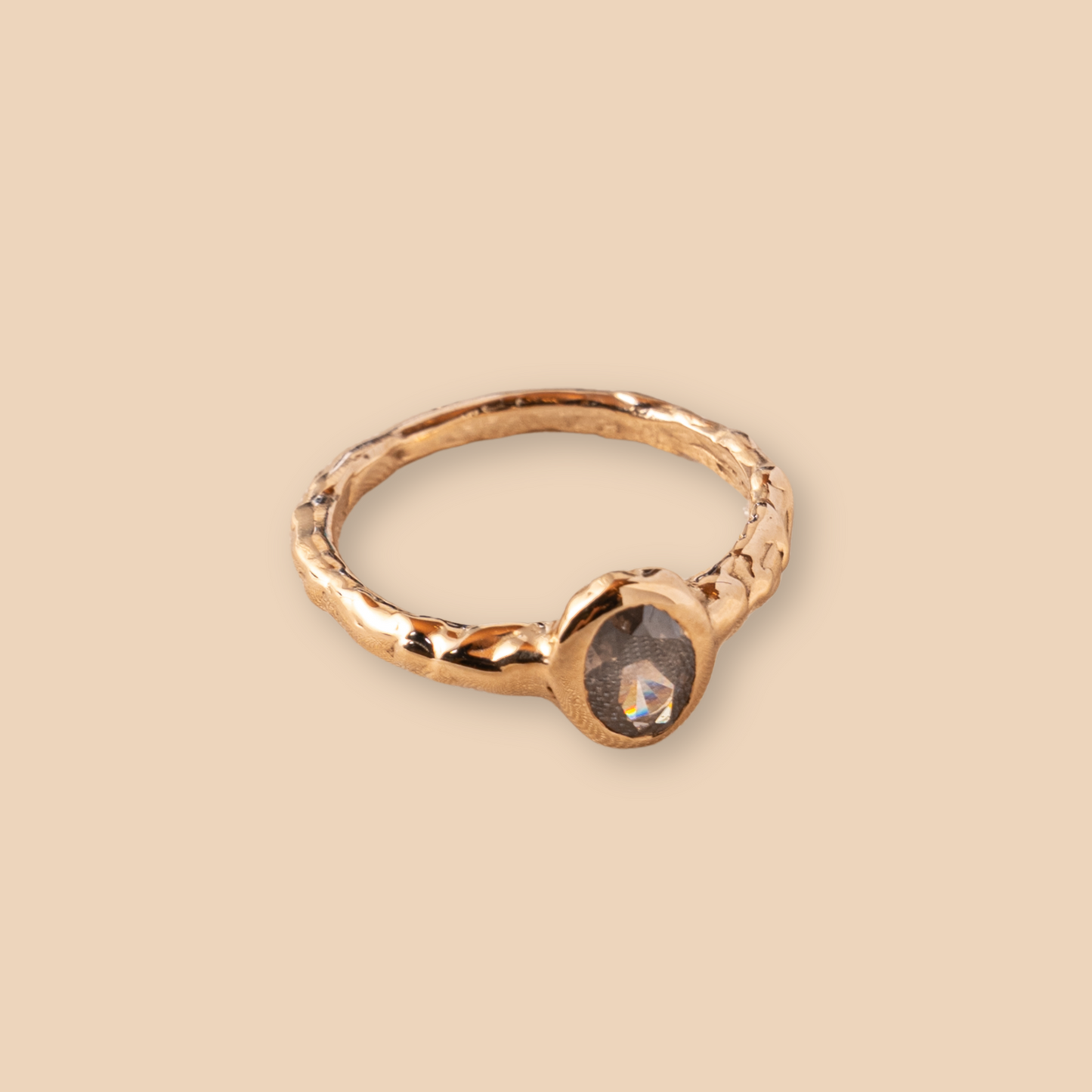 Grey Diamond Solitaire Ring