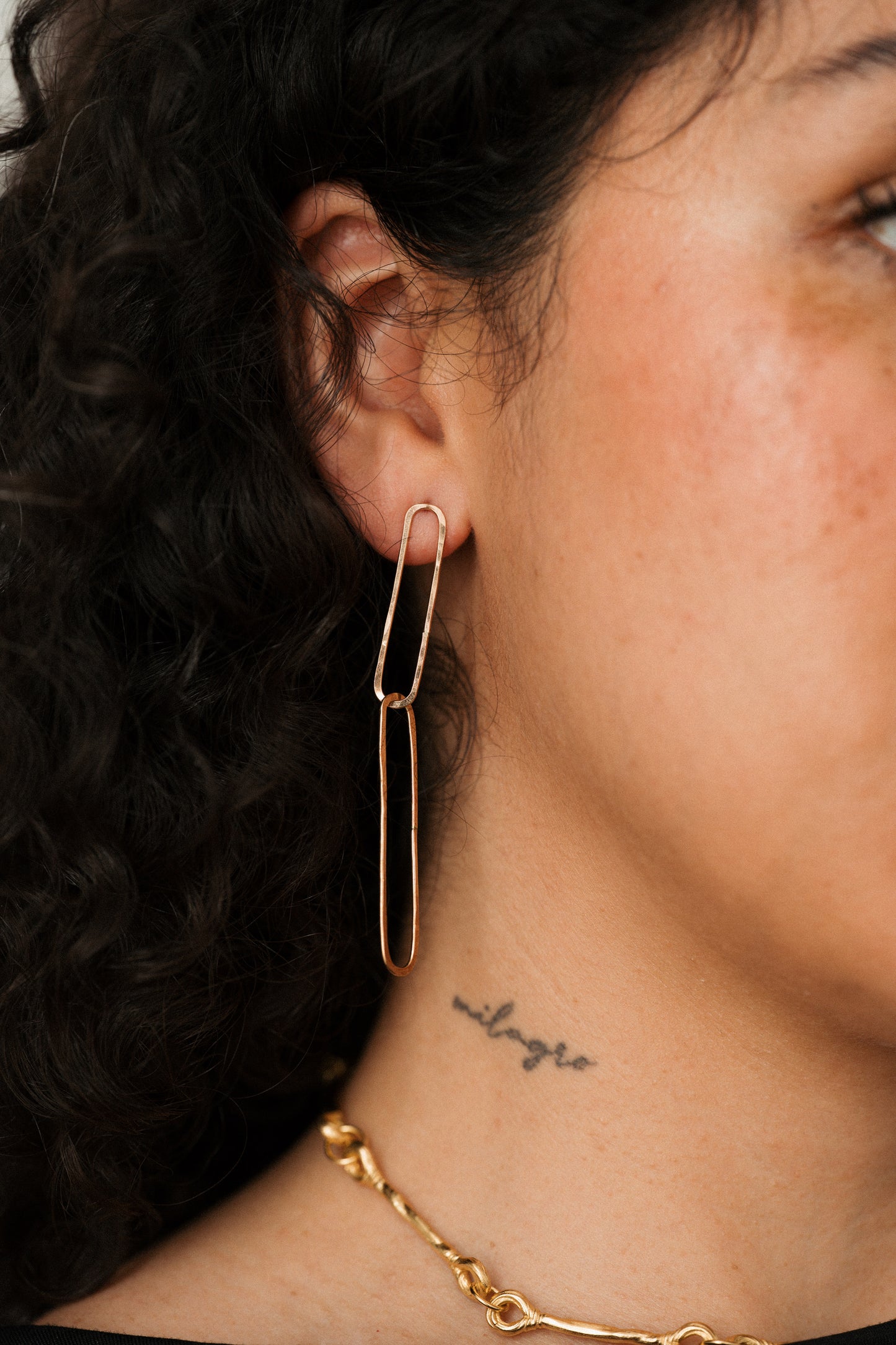 Connected Oval Earrings
