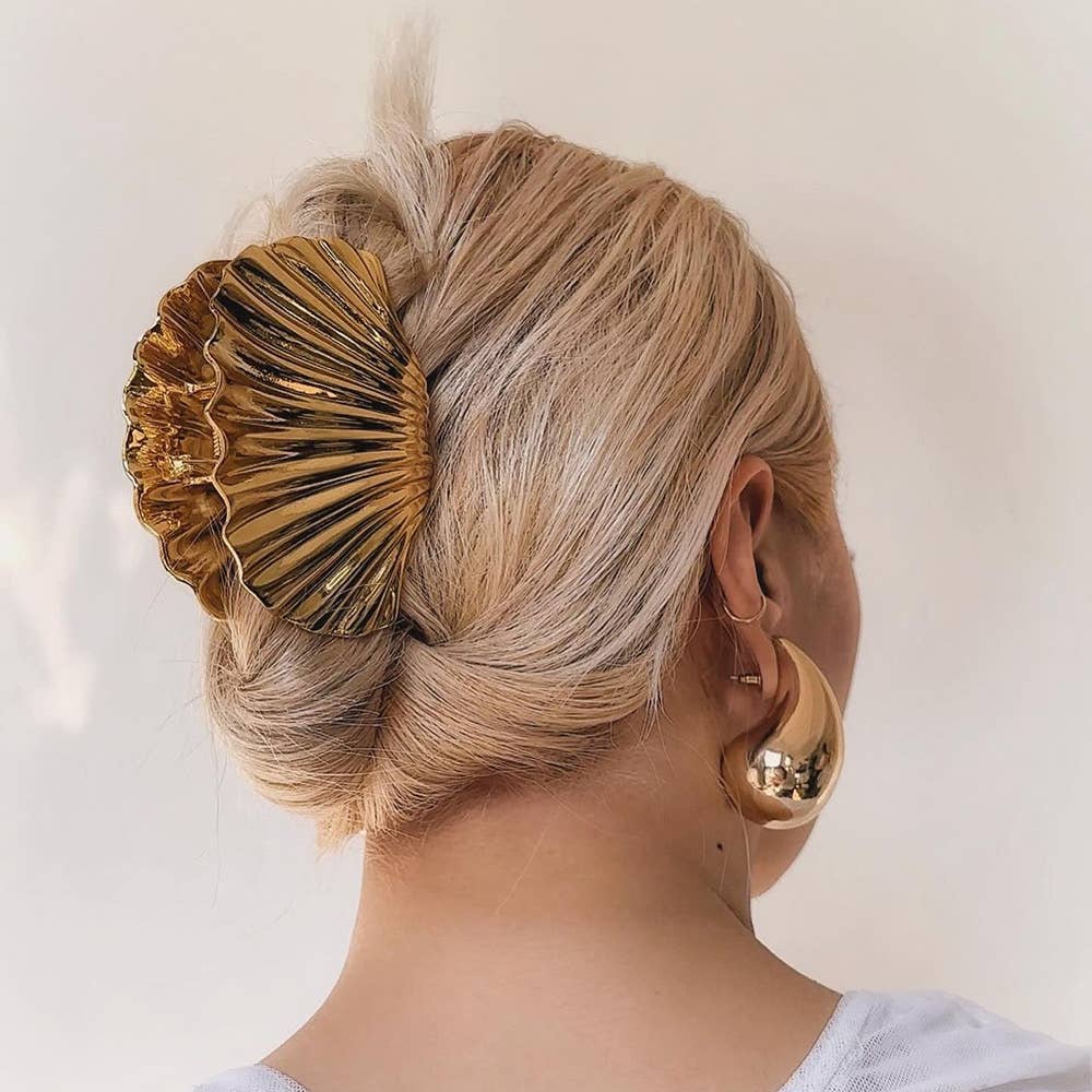 Large Shell Metal Hair Clip