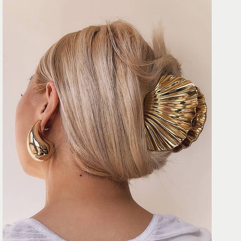 Large Shell Metal Hair Clip