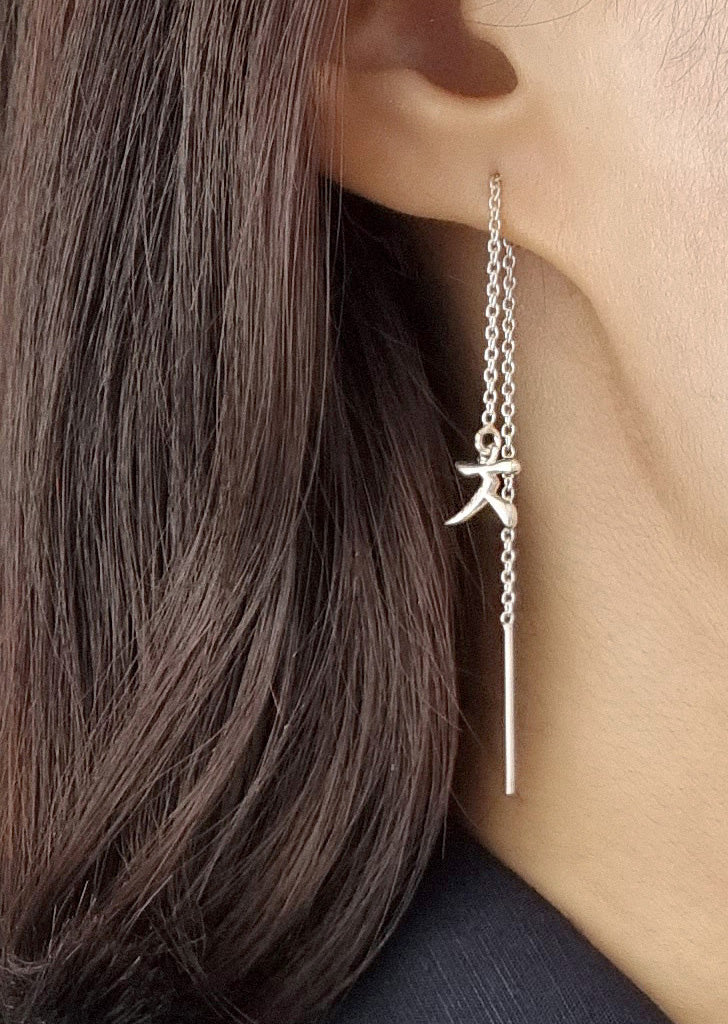 Korean Alphabet Threader Earrings