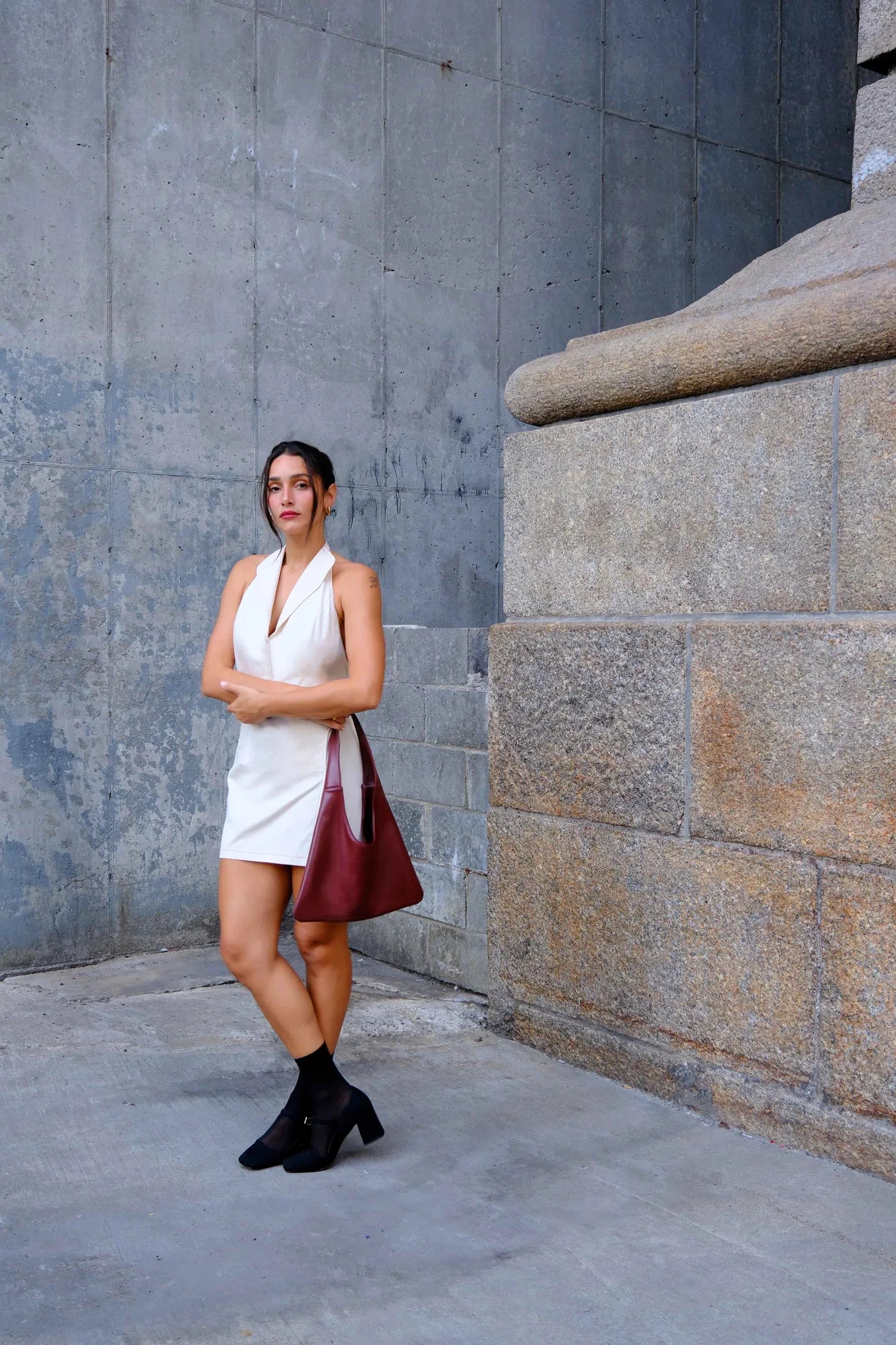 Agave Triangle Tote | Burgundy Red