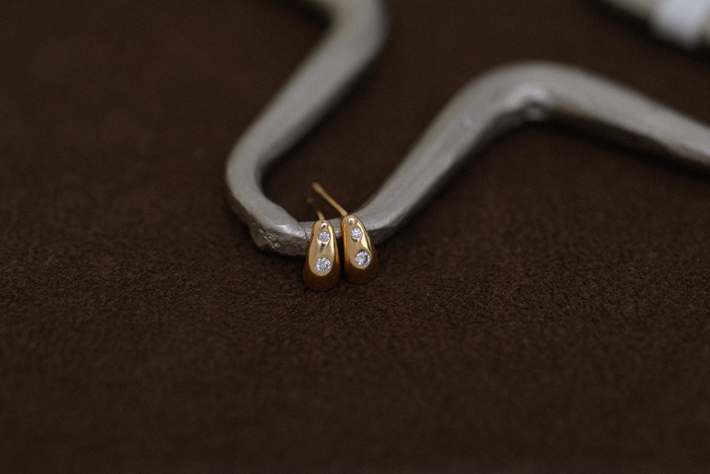 Petite Diamond Astra Two Stone Earrings