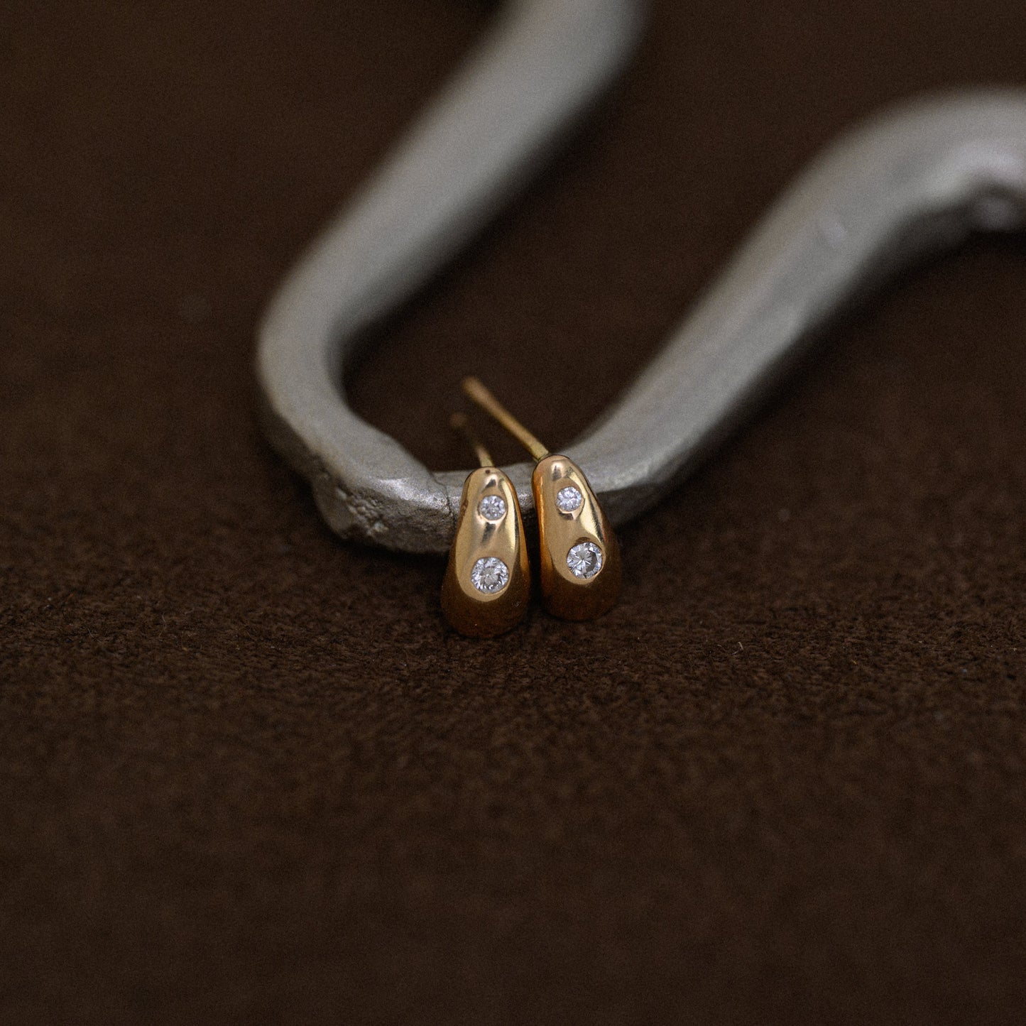 Petite Diamond Astra Two Stone Earrings