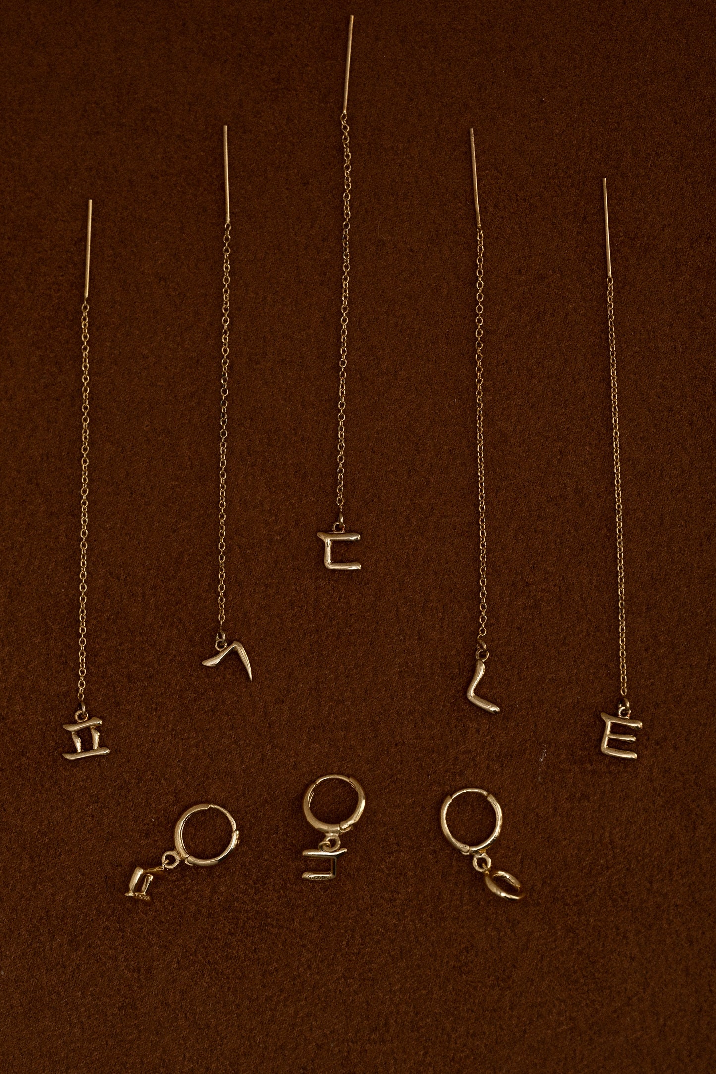 Korean Alphabet Huggie Earrings