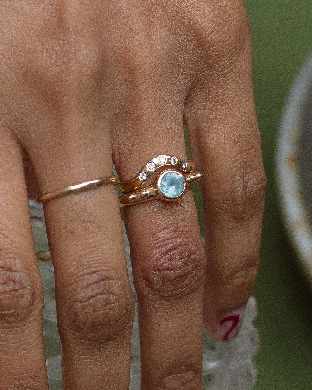 Mini Micro Organic Ring | 14K Gold