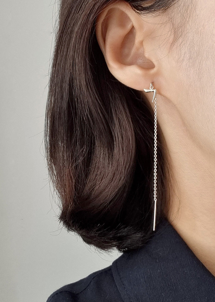 Korean Alphabet Threader Earrings