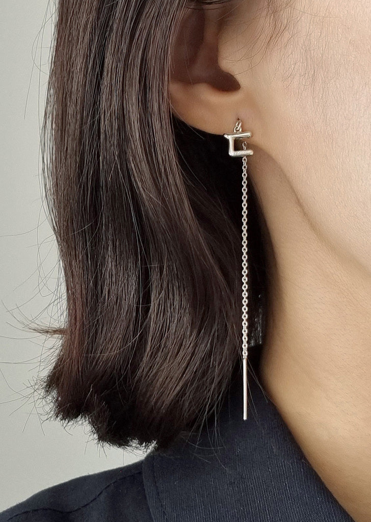 Korean Alphabet Threader Earrings