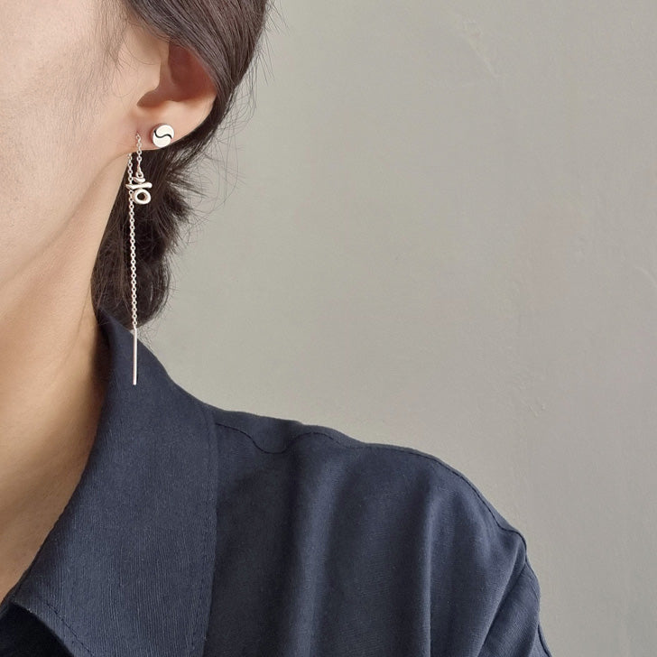 Korean Alphabet Threader Earrings
