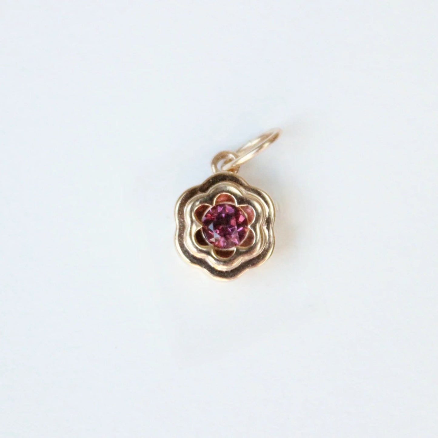 Petite Bloom Charm with Rhodolite Garnet