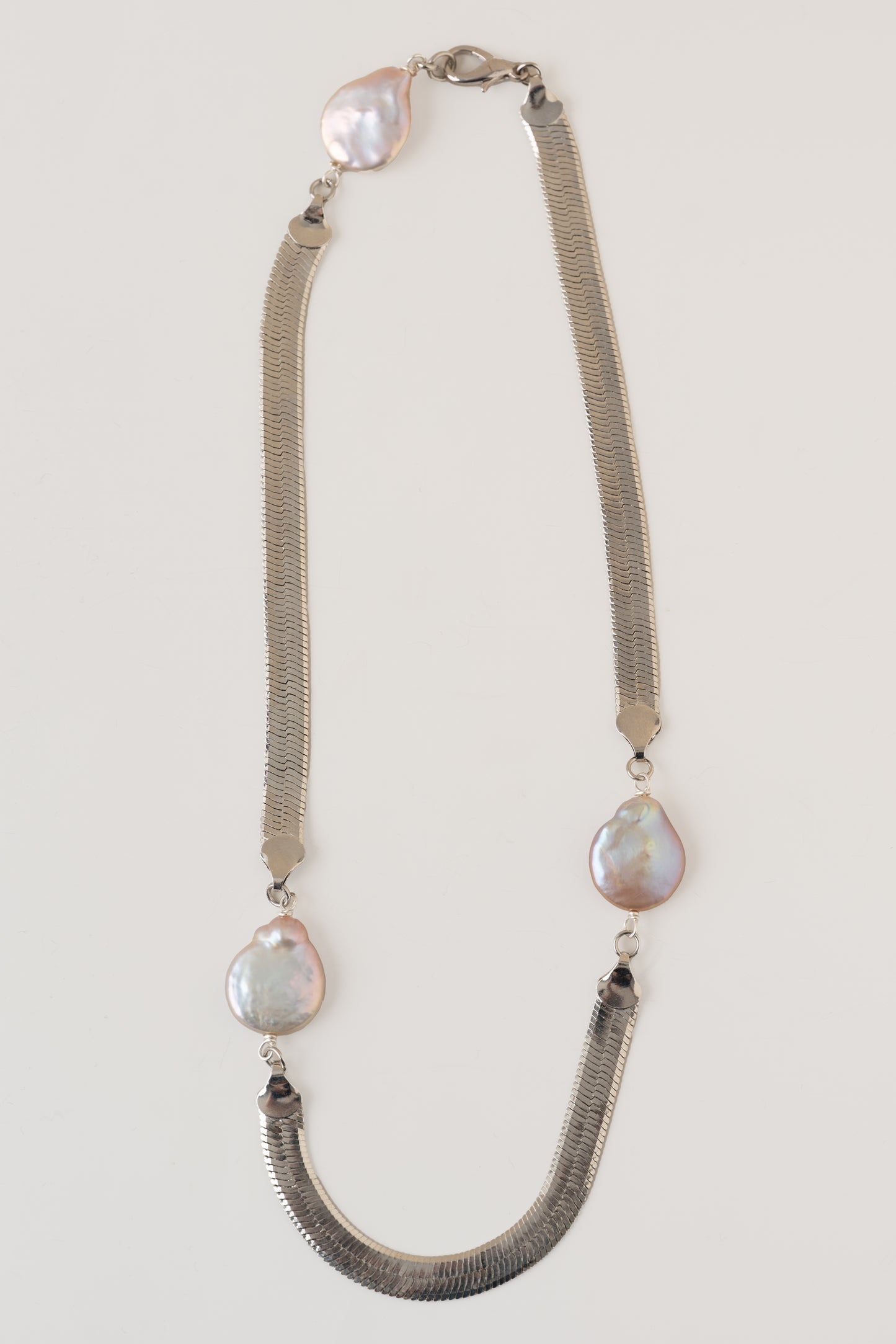 Herringbone Pearl Necklace