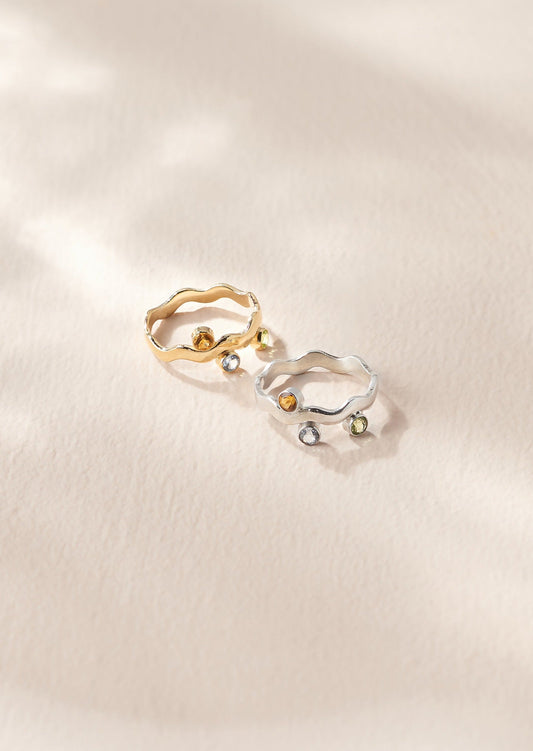 Gemstone Squiggle Ring