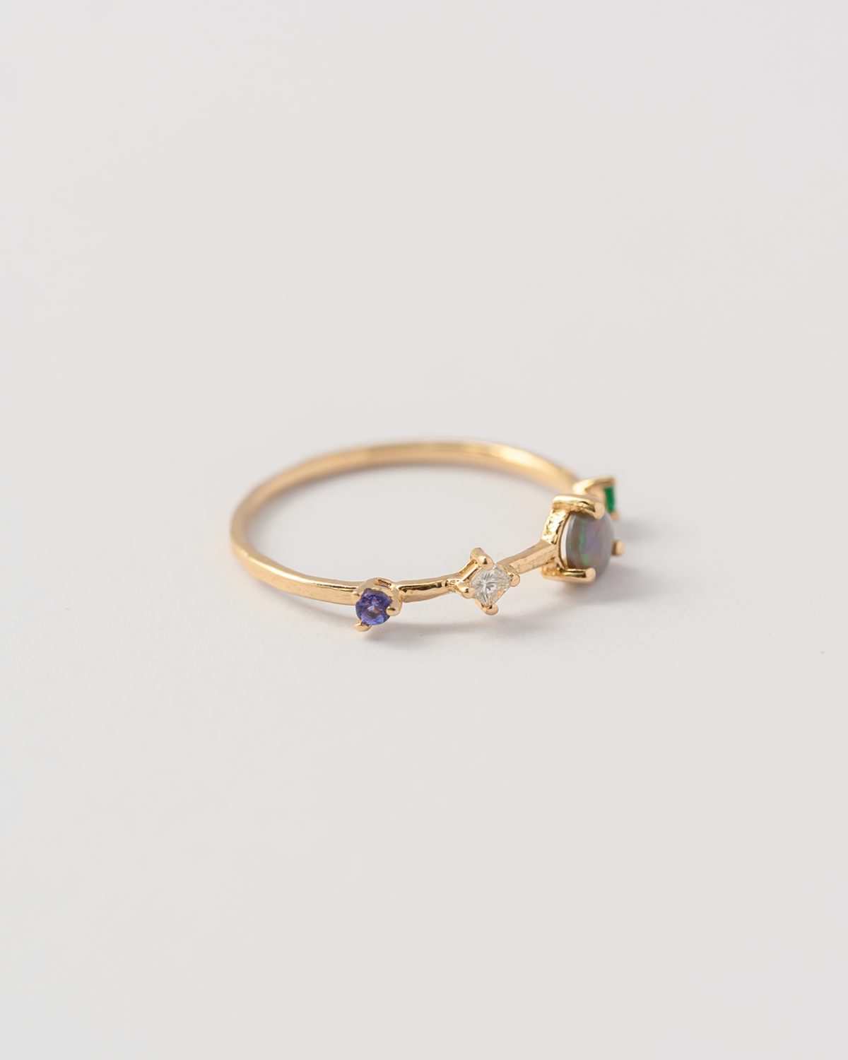 Dot Dash Ring | Opal & Diamond