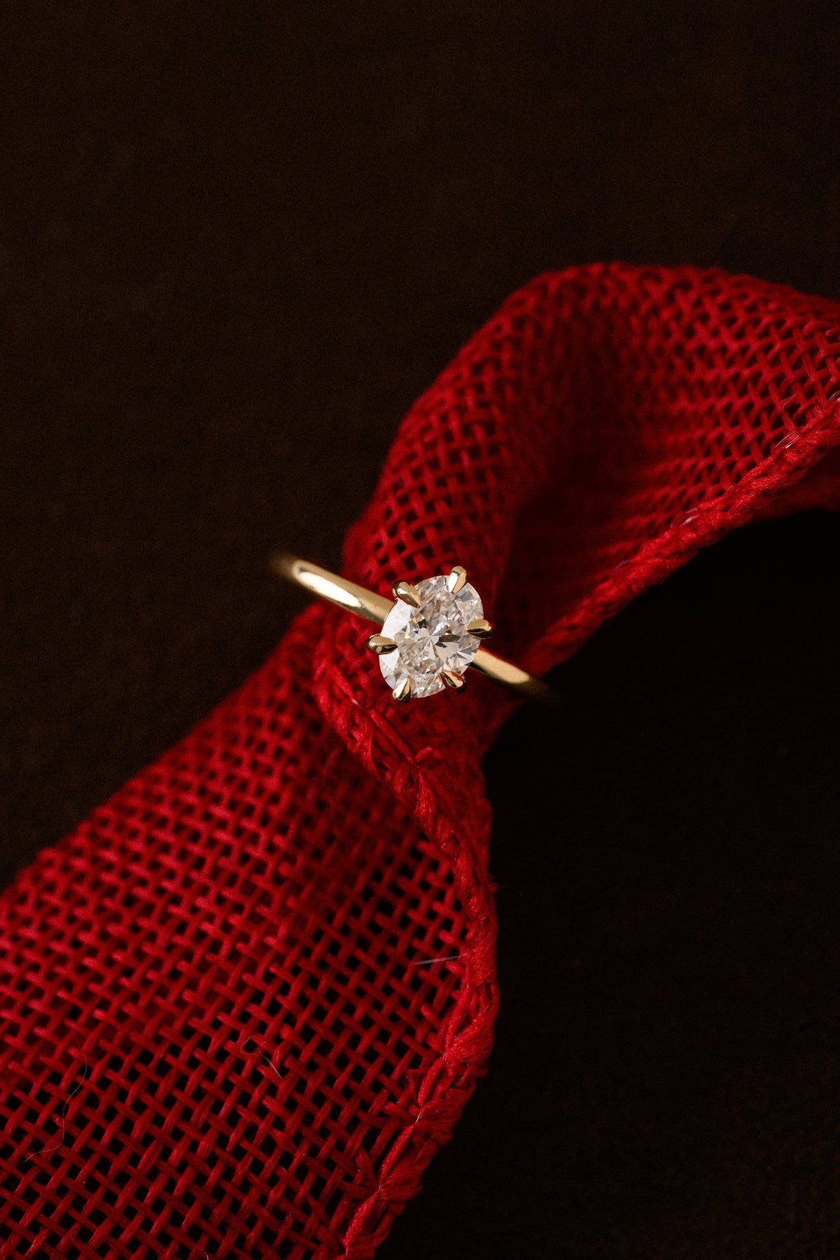 Oval Diamond Solitare Ring