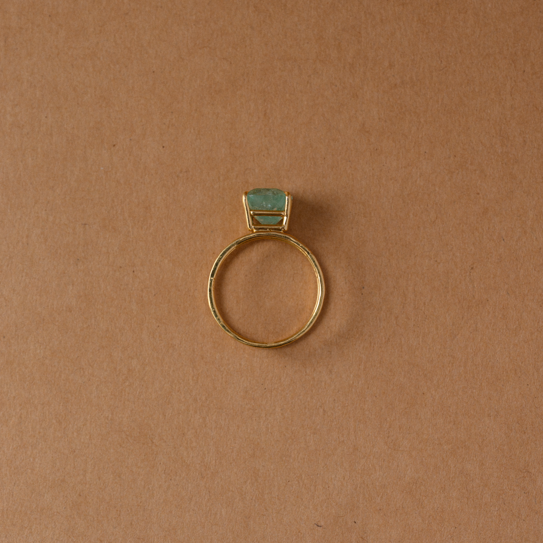 Emerald Parallel Lines Ring