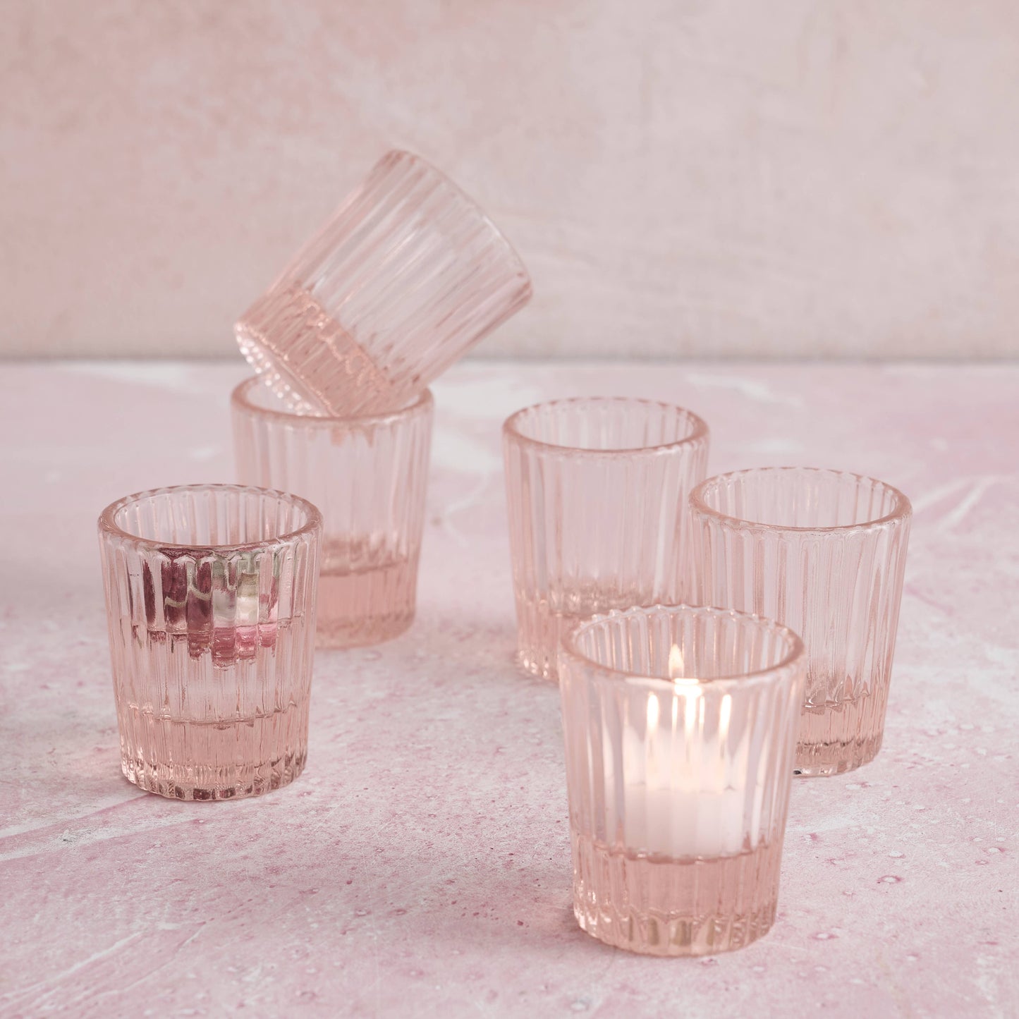 Pressed Pink Shot Glasses - Set of 2