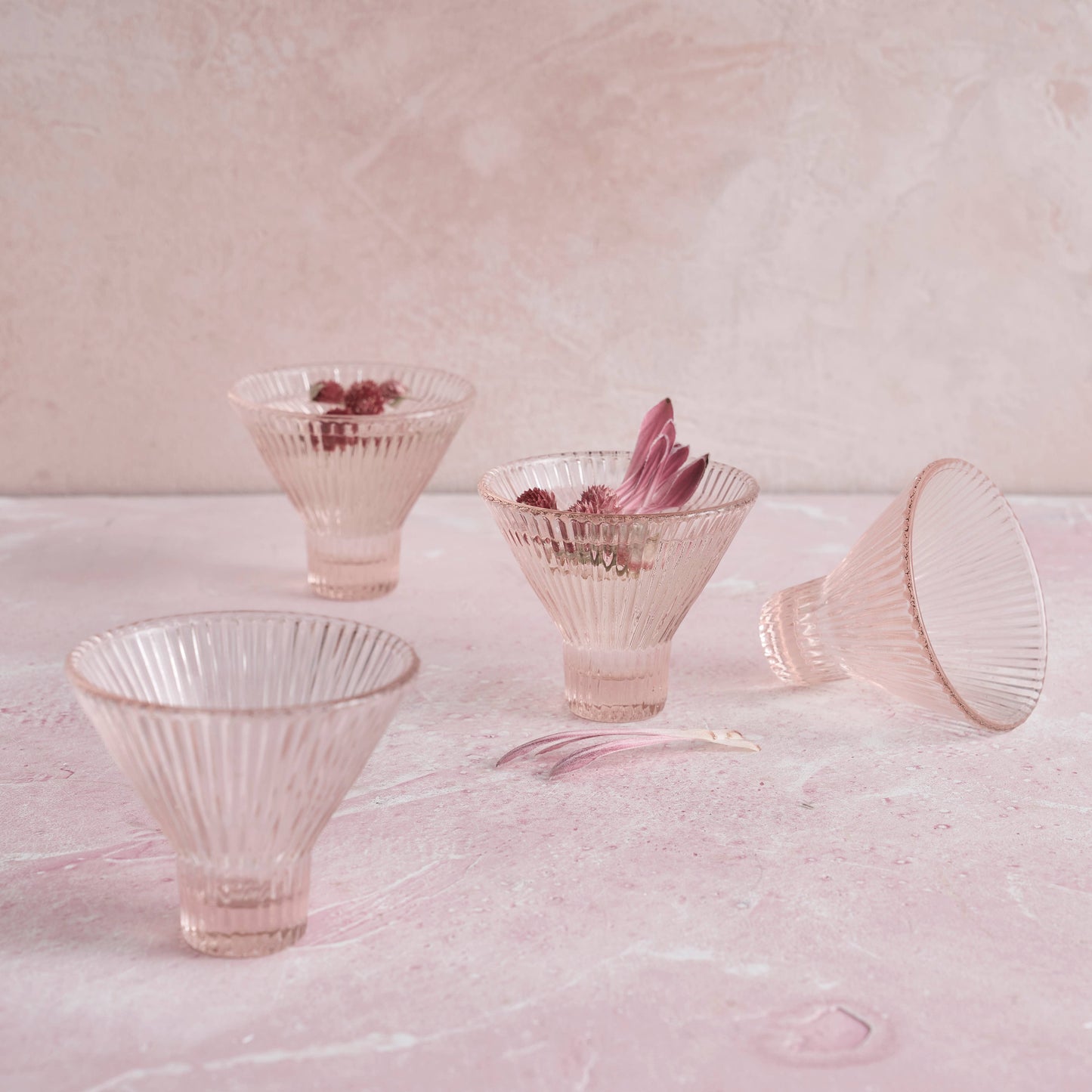 Pressed Pink Martini Glasses - Set of 2