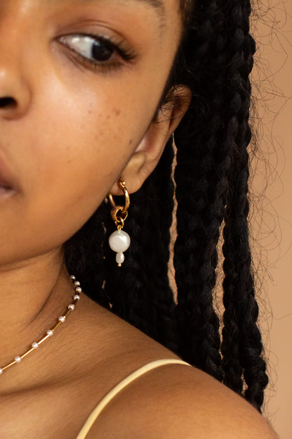 Pearl Drop Hoop