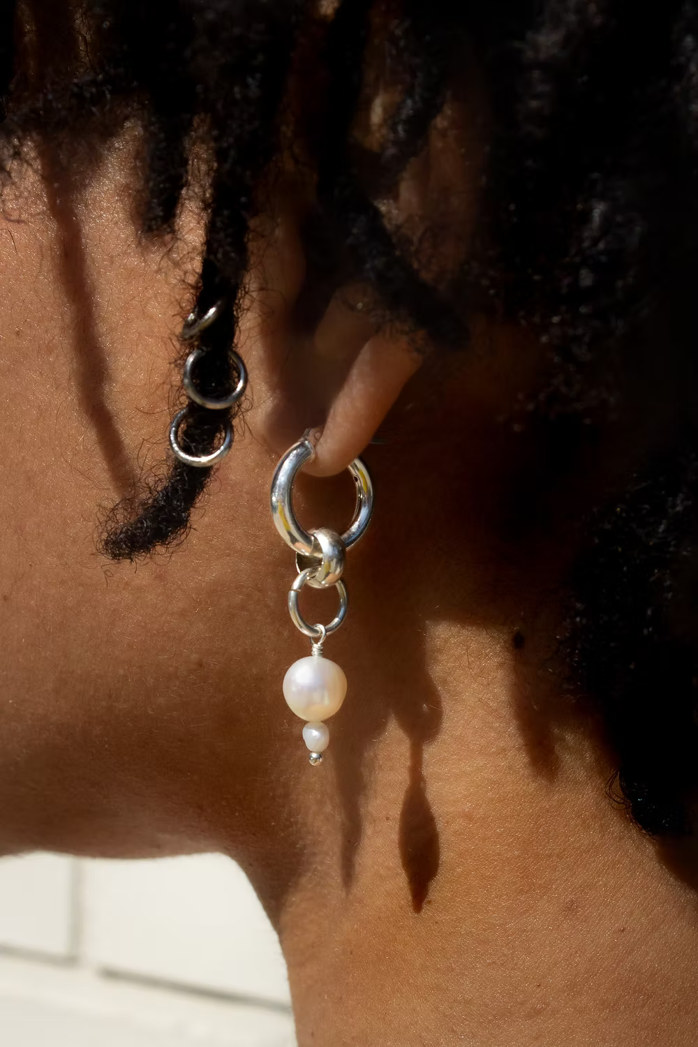 Pearl Drop Hoop