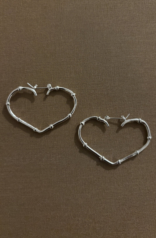 Bamboo Heart Hoops