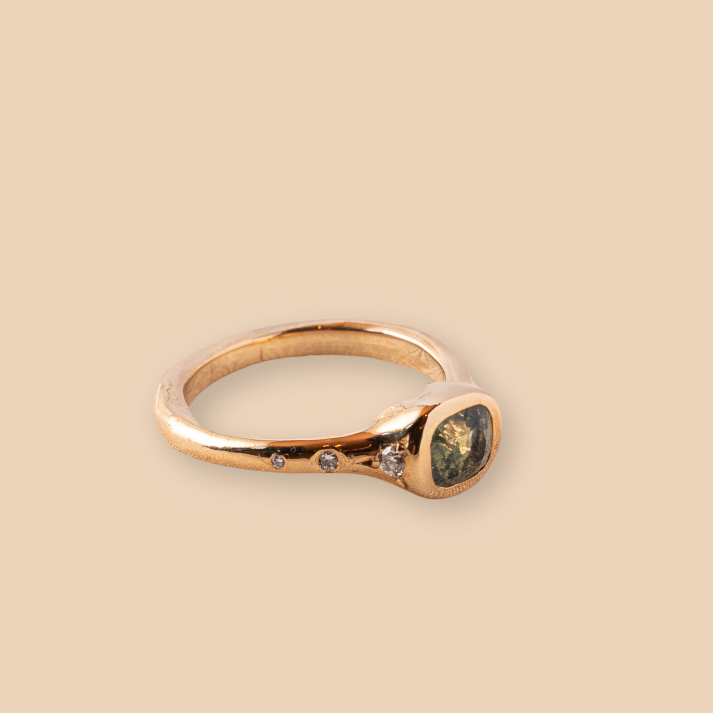 Green Sapphire Solitaire Ring