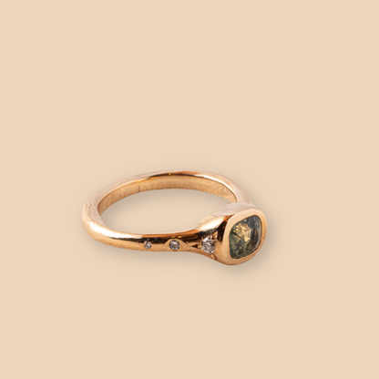Green Sapphire Solitaire Ring