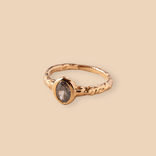 Grey Diamond Solitaire Ring