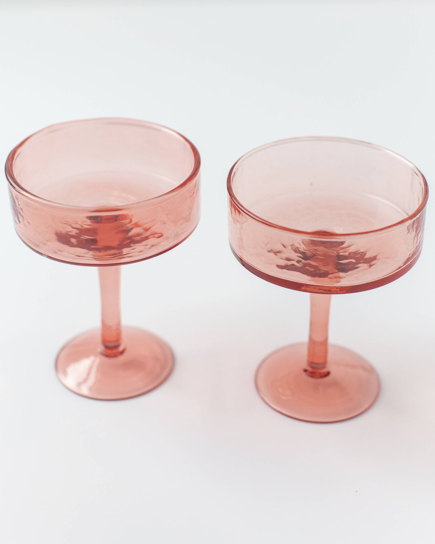 Hammered Coupe Cocktail Glass Pair