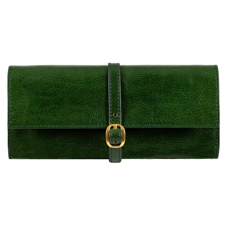 Leather Jewelry Roll Travel Case