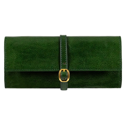 Leather Jewelry Roll Travel Case