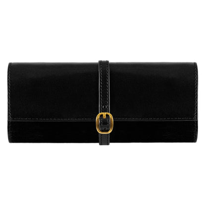 Leather Jewelry Roll Travel Case