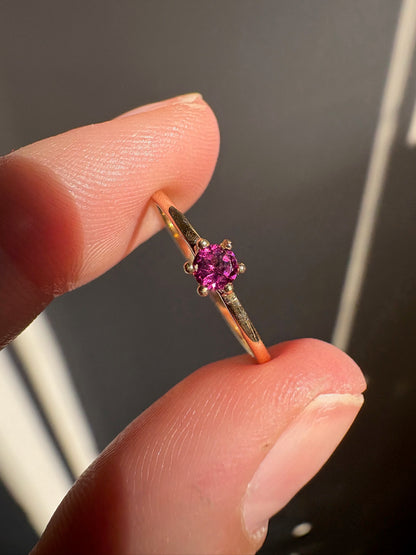 Rhodolite Garnet Solitaire Ring