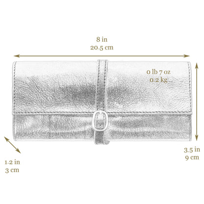 Leather Jewelry Roll Travel Case