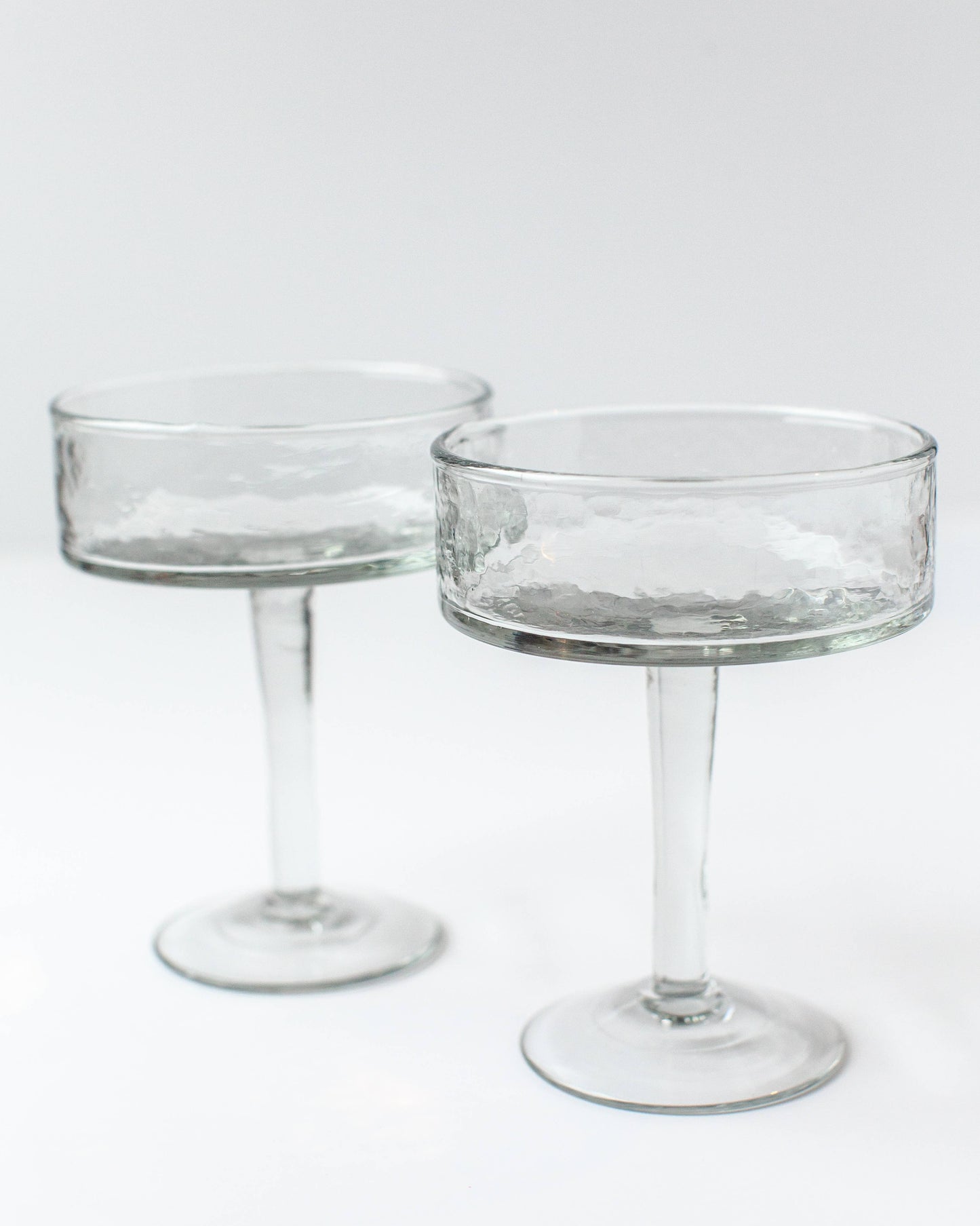 Hammered Coupe Cocktail Glass Pair