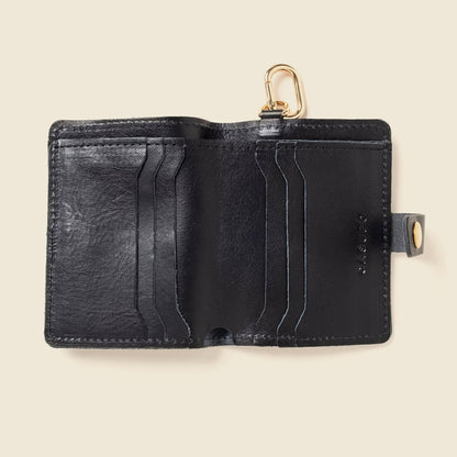 Snap Leather Wallet with Key Ring