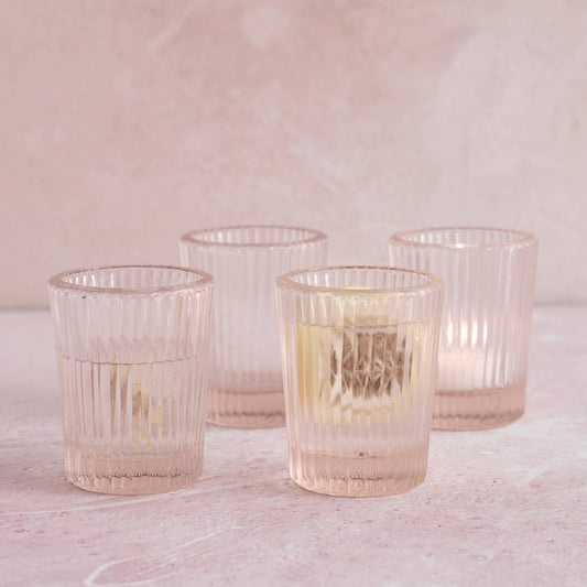 Pressed Pink Juice Glasses - Set of 2