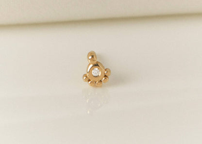 14k Gold Pompeii Single Stud Earring