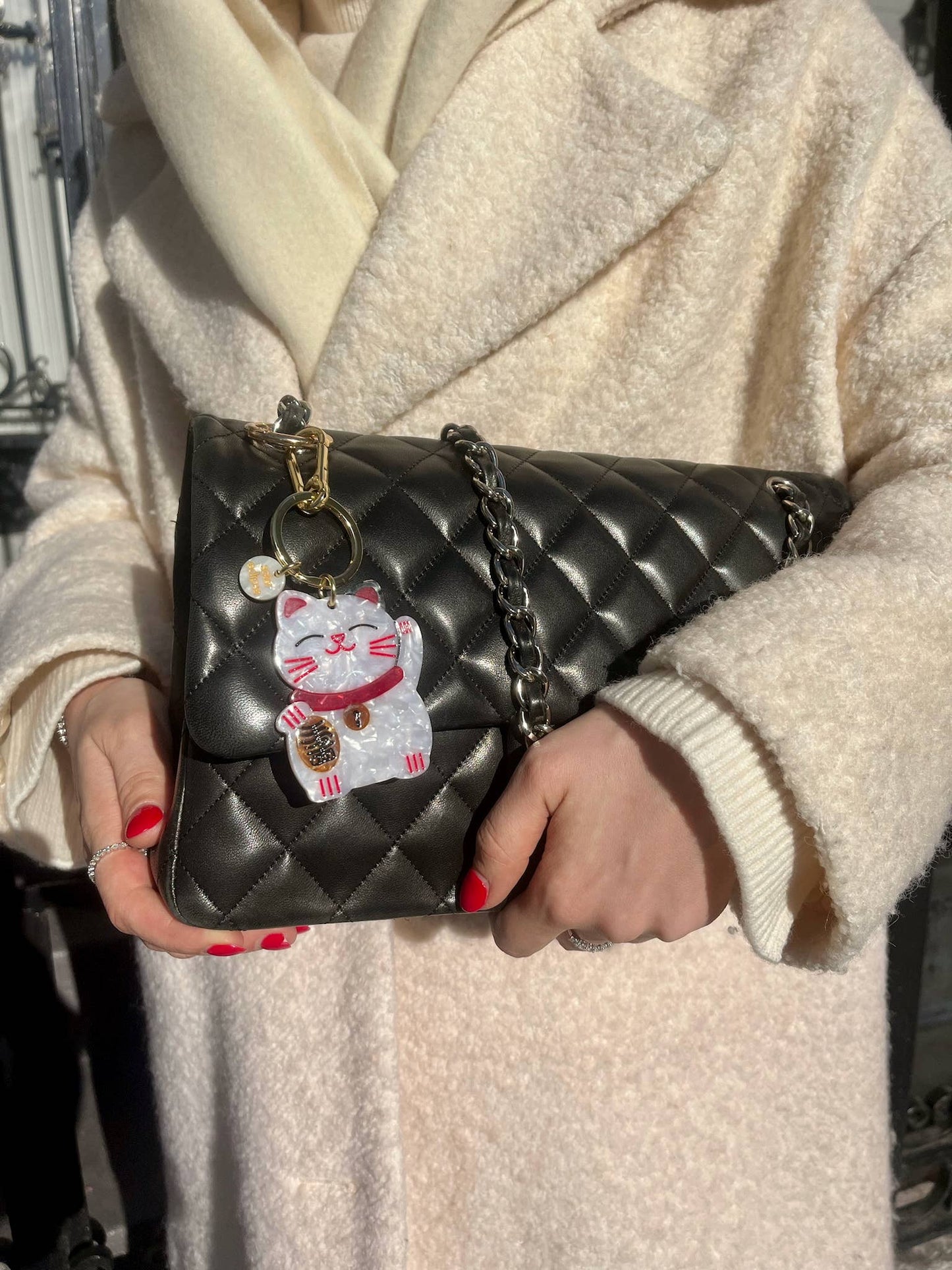 Lucky Cat Bag Charm