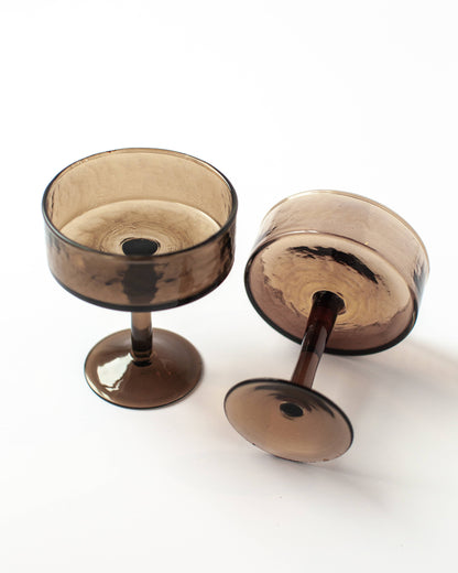 Hammered Coupe Cocktail Glass Pair