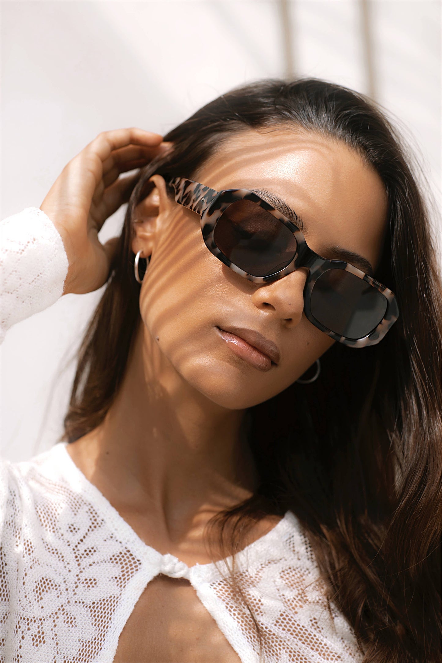 Onyx Acetate Womens Rectangular Sunglasses