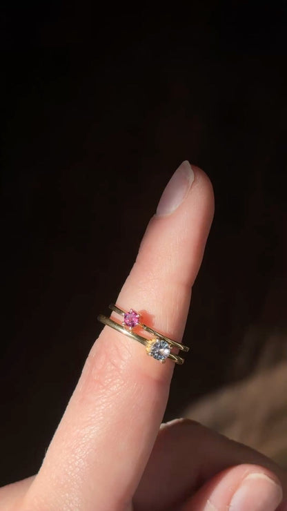 Rhodolite Garnet Solitaire Ring