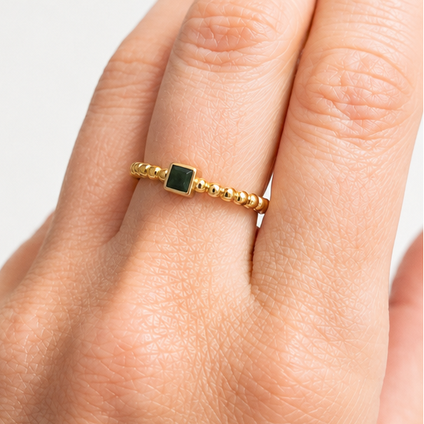 Inlay Jade Naz Ring