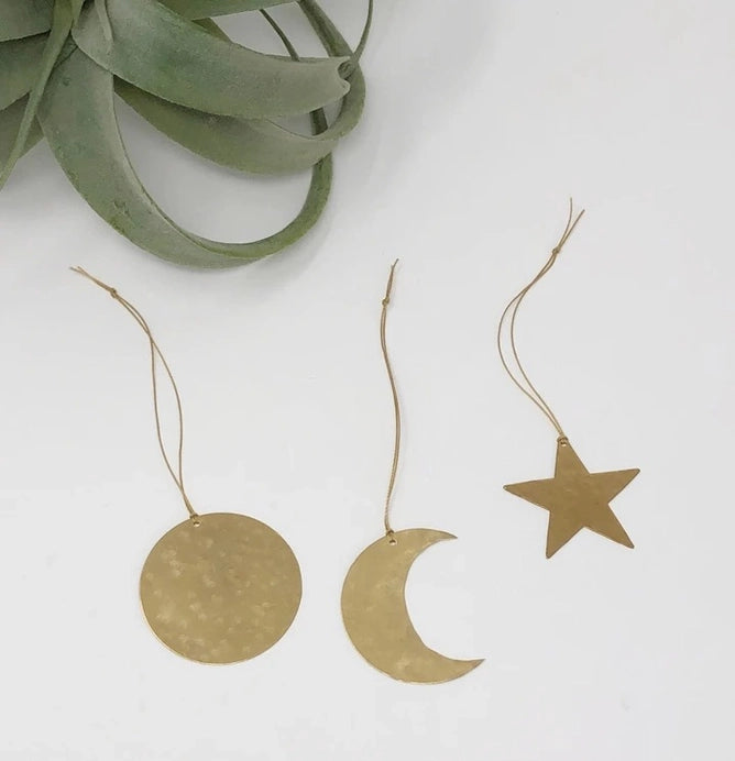 Celestial Ornaments 3 Pack | Christmas Ornaments Gold Charms