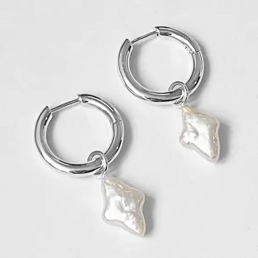 Anna Hoops + Falling Star Pearl