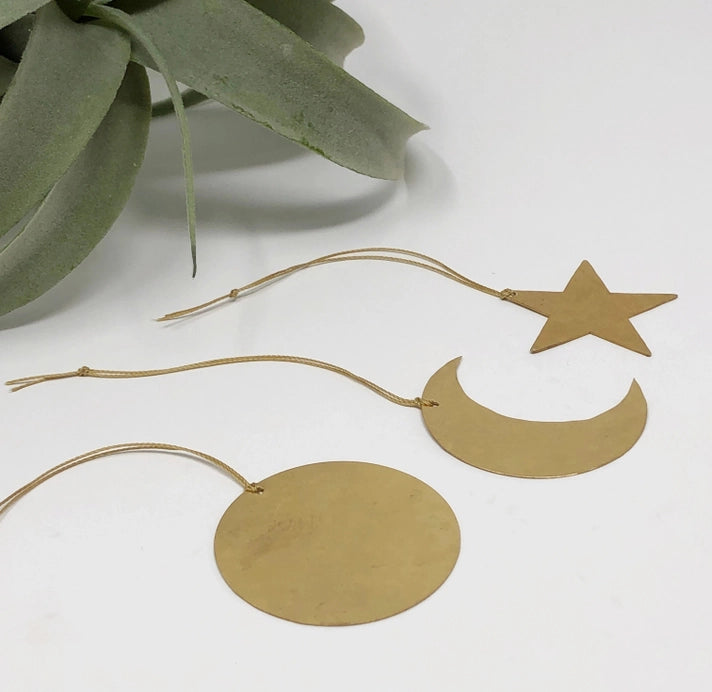 Celestial Ornaments 3 Pack | Christmas Ornaments Gold Charms