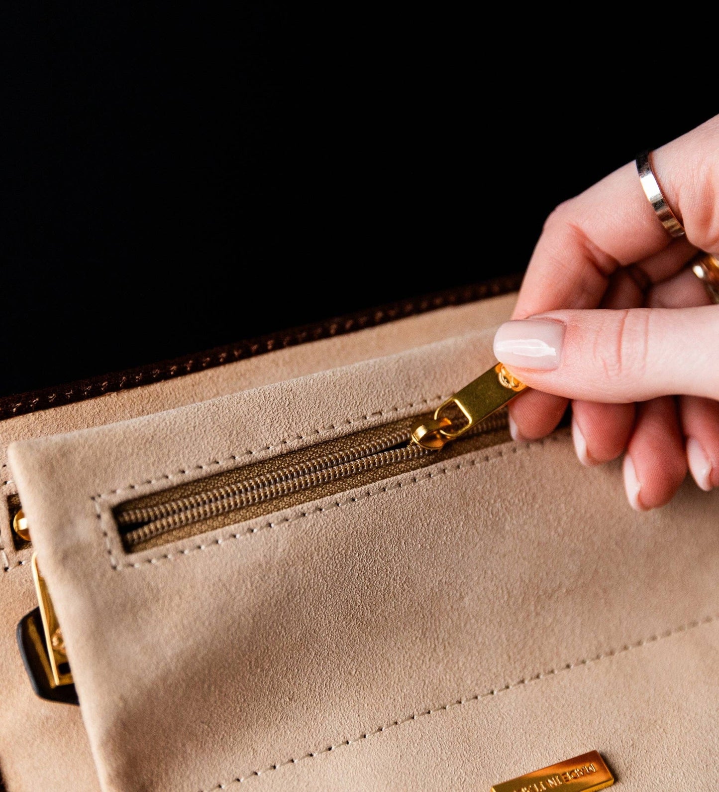 Leather Jewelry Roll Travel Case