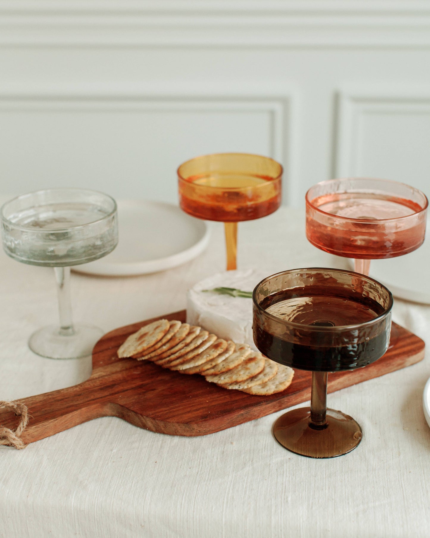 Hammered Coupe Cocktail Glass Pair