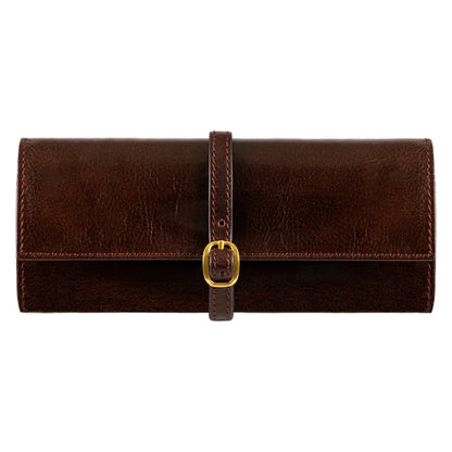 Leather Jewelry Roll Travel Case