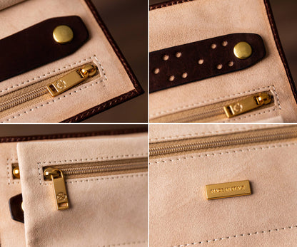 Leather Jewelry Roll Travel Case