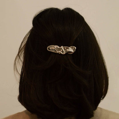 Textured Metal Barrette Hair Clip